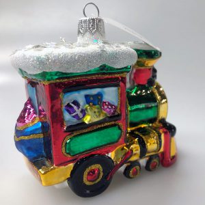 Train Glass Ornament