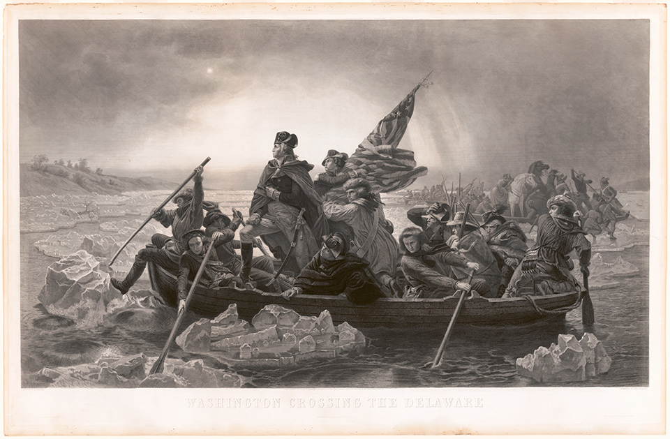 Washington crossing the Delaware; Paul, Girardet, 1821-1893, engraver; Emanuel, Leutze, 1816-1868, artist; Courtesy of the Library of Congress