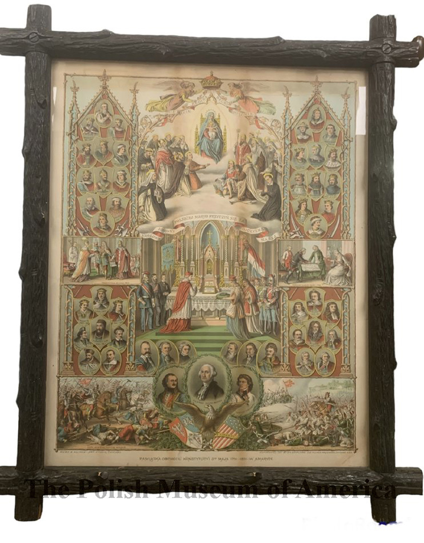 Commemorative print celebrating centennial of the Polish Constitution, May 3, 1791-1891, by S. F. Czaplinski.

