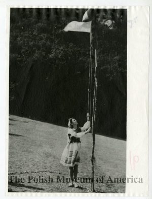 Polish Girl raising the Polish Flag in Grenoble France, 1939–1945
