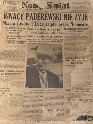 Funeral ceremony photograph, related correspondence and Nowy Świat newspaper clipping
