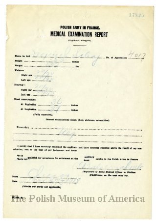 Medical Examination Report - Wojciech Sabaj