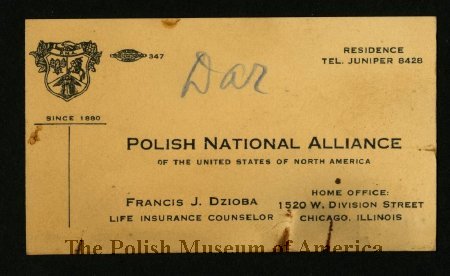 Francis J. Dzioba, business card